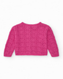 Chaqueta para niña en rosa con botones frontales