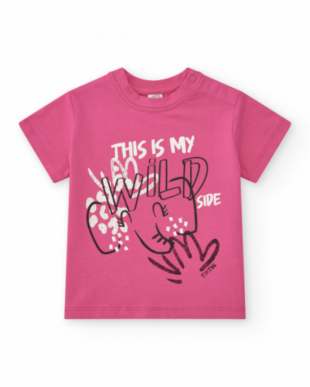 Camiseta para niña en rosa con frase "THIS IS MY WILD SIDE"