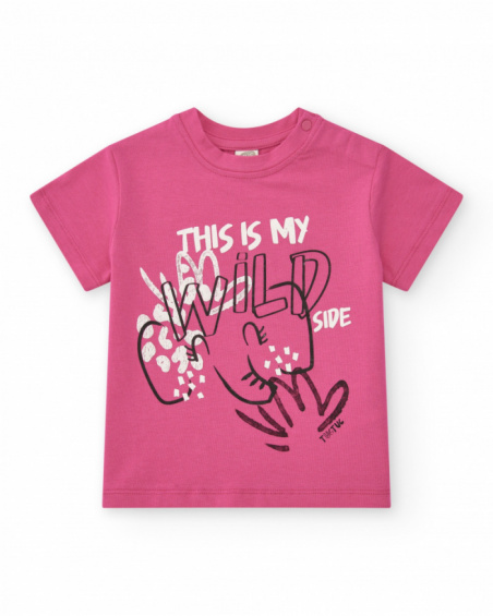 Camiseta para niña en rosa con frase "THIS IS MY WILD SIDE"