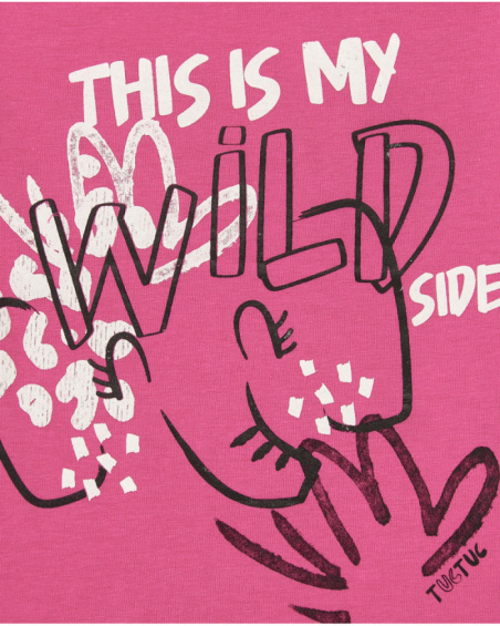 Camiseta para niña en rosa con frase "THIS IS MY WILD SIDE"