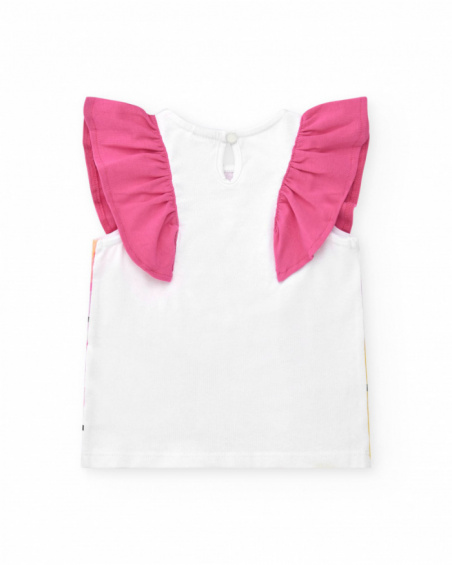 Conjunto para niña con camiseta de elefante y short azul