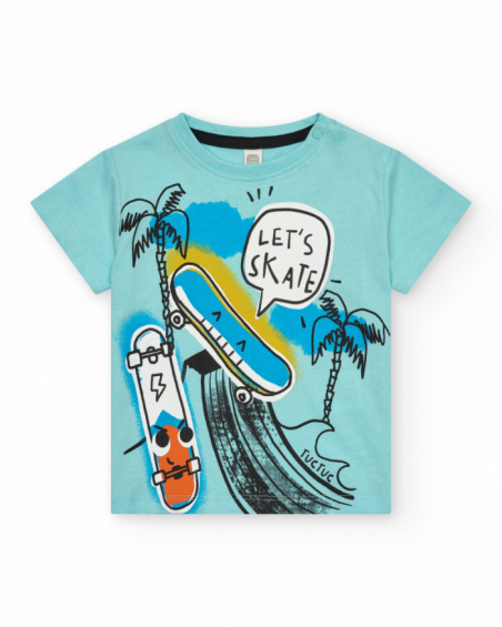 Conjunto para niño con camiseta azul y short negro