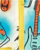 Cortavientos para niño en amarillo con guitarras y skate