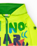 Casaco amarelo para menino com tubarão e frase