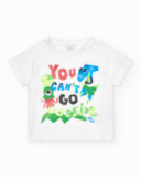 Conjunto para niño con camiseta blanca y bermuda tropical