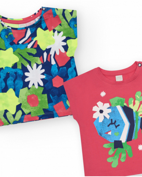Conjunto para niña con dos camisetas y leggings ciclista