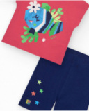 Conjunto para niña con dos camisetas y leggings ciclista