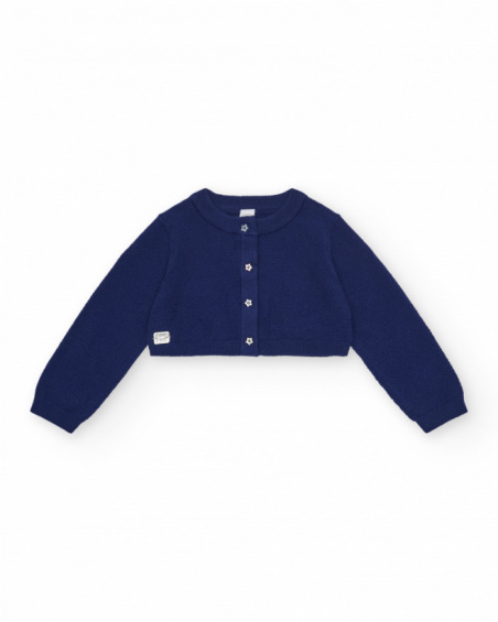 Chaqueta para niña en azul marino con botones de estrellas