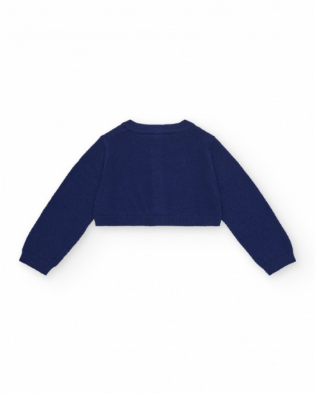 Chaqueta para niña en azul marino con botones de estrellas