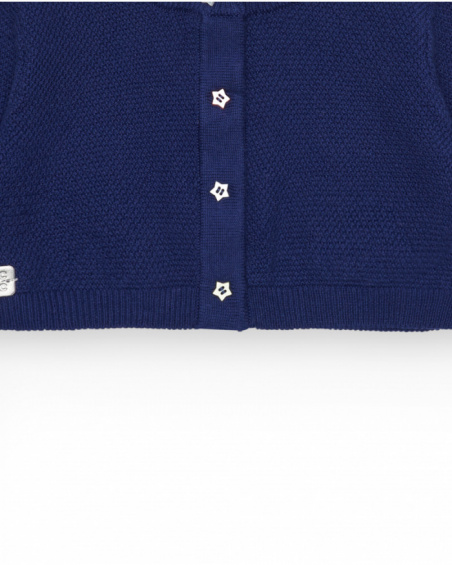 Chaqueta para niña en azul marino con botones de estrellas