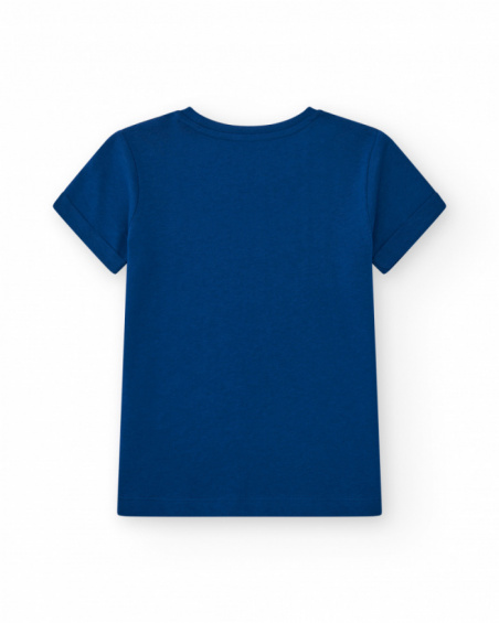 Camiseta para menino em azul com estampa