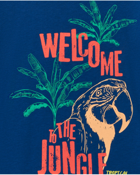 Camiseta para menino em azul com estampa