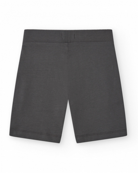 Bermudas para menino em cinza com cintura ajustável e bolsos.