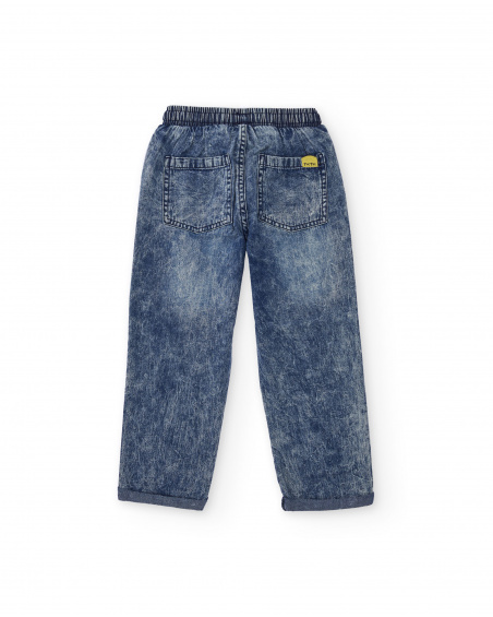 Pantalón vaquero para niño con estampado gráfico y cintura
