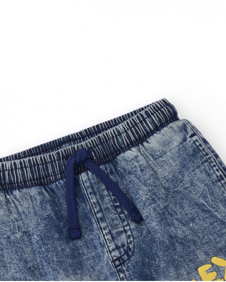 Pantalón vaquero para niño con estampado gráfico y cintura