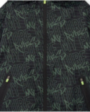 Casaco preto para menino com capuz estampado