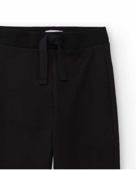 Calças jogger menino em preto com cintura ajustável