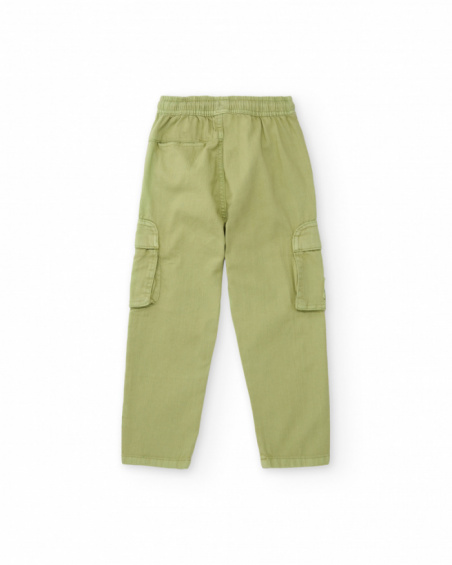 Calças cargo para menino em verde com estampa “BEEP BEEP”