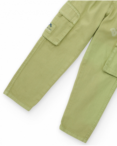 Calças cargo para menino em verde com estampa “BEEP BEEP”