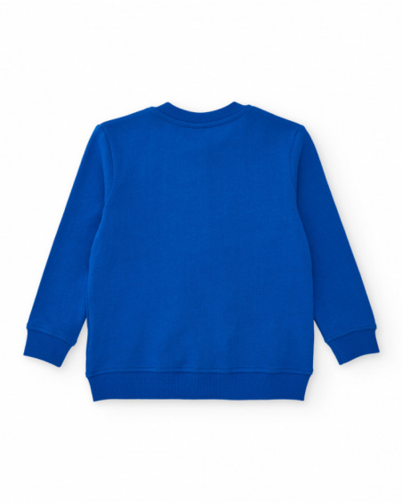 Moletom azul para menino com zíper e estampa de crocodilo
