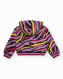 Moletom para menina com capuz e estampa multicolorida animal