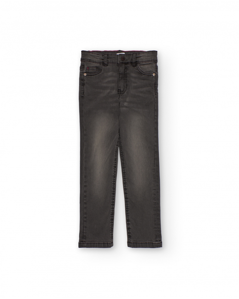 Calça jeans para menino em preto desbotado
