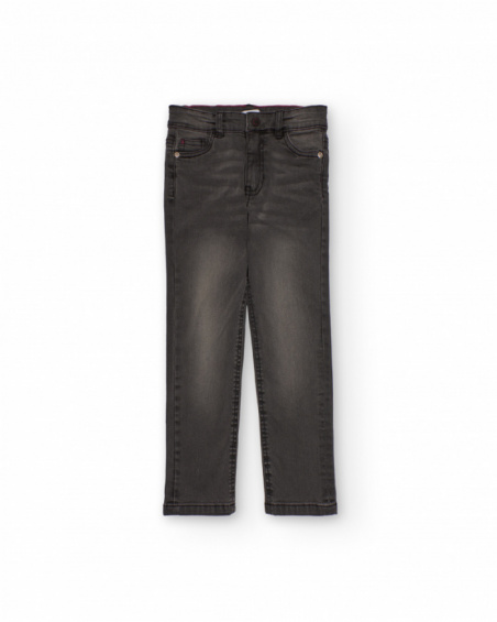 Calça jeans para menino em preto desbotado