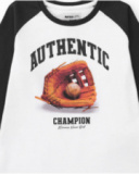 Camiseta de manga longa para menino com estampa de luva de