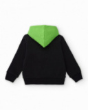 Moletom bicolor com capuz para menino e estampa "Beyond the