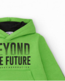 Moletom bicolor com capuz para menino e estampa "Beyond the