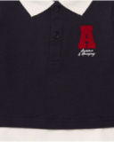 Camiseta polo de manga comprida para menina em azul-marinho com