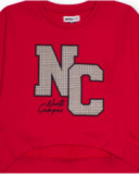 Suéter vermelho para menina com estampa de letras