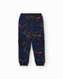 Calça jogger azul marinho com estampa de dinossauros e bolsos