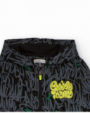 Moletom com capuz para menino com estampa urbana multicolorida