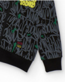 Moletom com capuz para menino com estampa urbana multicolorida