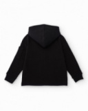 Moletom com capuz preto infantil com estampa verde fluorescente