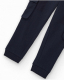 Calça jogger azul-marinho para menino com bolsos cargo