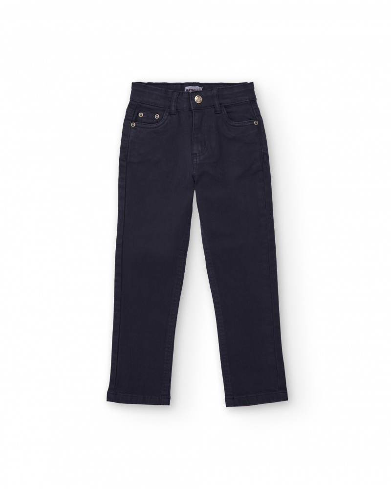 Calça jeans azul-marinho para menino com design clássico de
