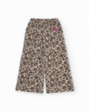 Calça larga para menina com estampa animal print