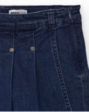 Saia-calção jeans azul escuro para menina com pregas