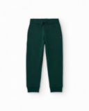Pantalón jogger para niño color verde oscuro con cordón