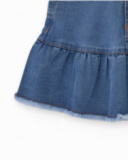 Saia jeans com babado para menina