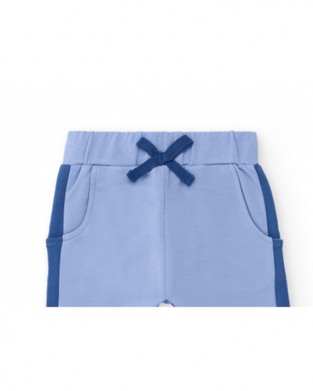 Conjunto de moletom e calça para bebê menino em tons de azul