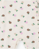 Macacão de algodão para recém-nascido com estampado floral em