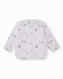 Conjunto de camisa e calças para recém-nascido com estampado de