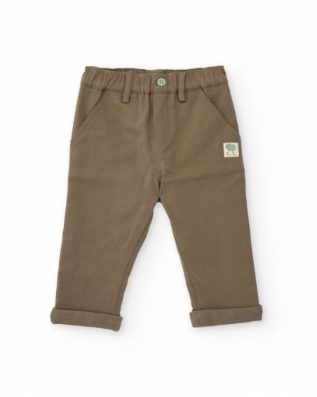 Conjunto de camisa e calças para recém-nascido com estampado de