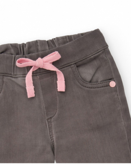 Conjunto para bebê menina de blusa rosa com estampa de pinguim
