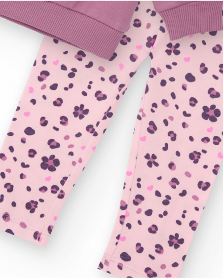 Conjunto de sweatshirt e leggings para recém-nascido cor roxa