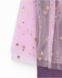 Leggings para menina na cor roxa com saia de tule rosa e