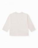 Camiseta para menina cor marfim com estampa da Torre Eiffel e